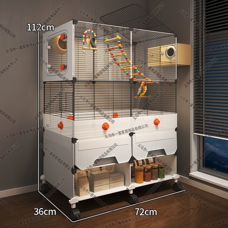 Cușcă pentru papagali, construcție metalică, rezistentă la stropi, pentru păsări, design de lux în stil vilă