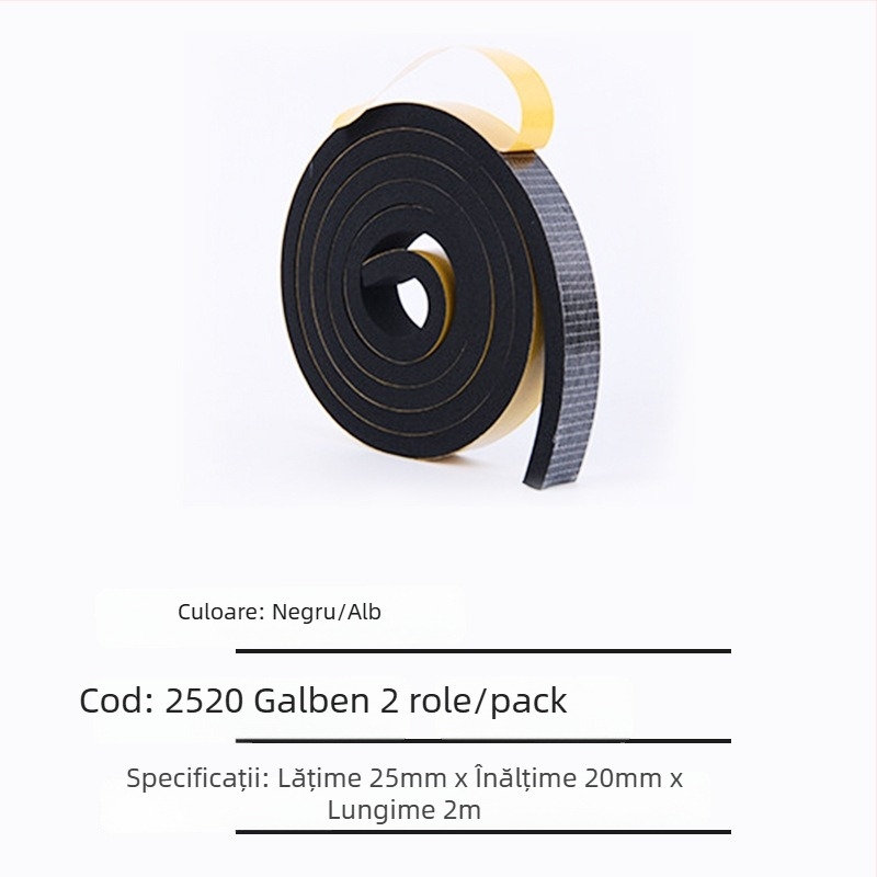 Bandă de etanșare din cauciuc cloroprenic — autoadezivă, rezistentă la uzură, etanșare fonică, etanșare la vânt și ploaie (Model SJ1502)