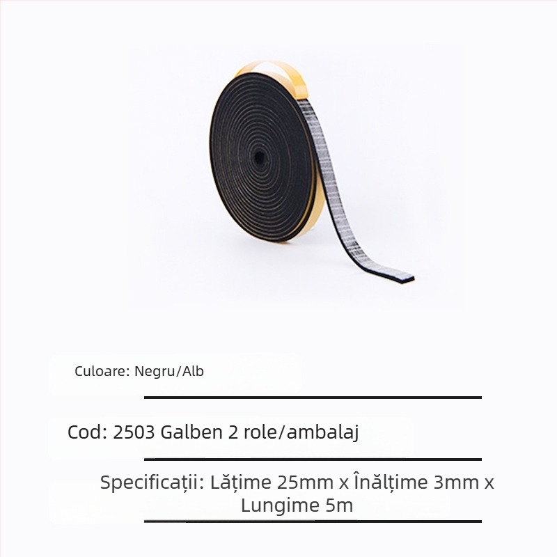 Bandă de etanșare din cauciuc cloroprenic — autoadezivă, rezistentă la uzură, etanșare fonică, etanșare la vânt și ploaie (Model SJ1502)