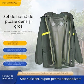 Set impermeabil pentru motocicletă: palton de ploaie și pantaloni, jumătate de lungime, țesătură tricotată impermeabilă, strat adeziv PVC, personalizabil