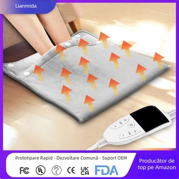 Padă încălzitoare pentru picioare, cu alimentare la priză (AC 220V, 60W, control manual/telecomandă)
