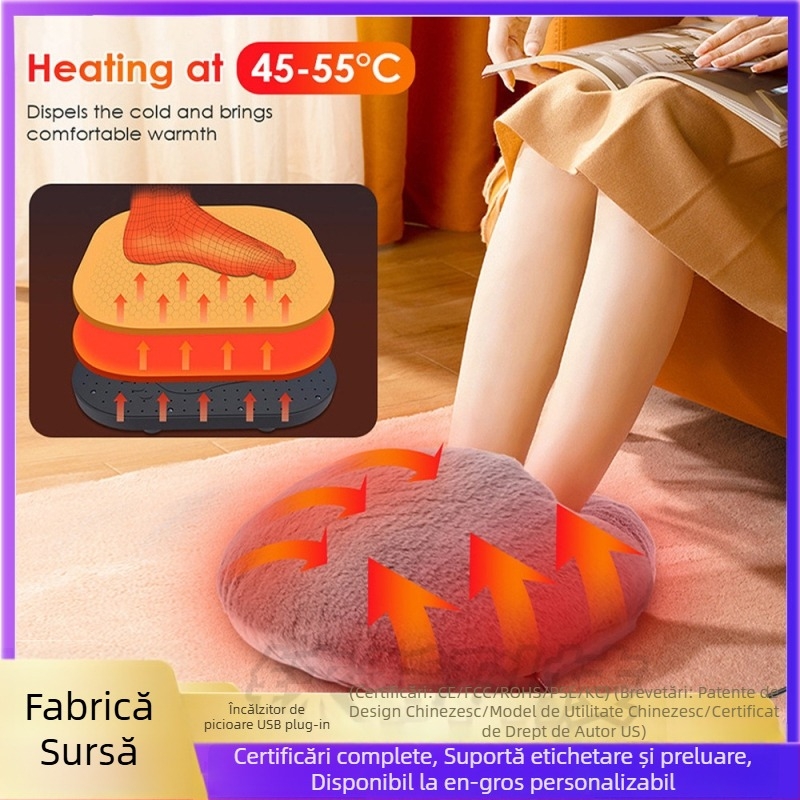 Încălzitor de picioare USB – pluș, pentru dormitor și casă, 5V, 10W, model MZ24-1