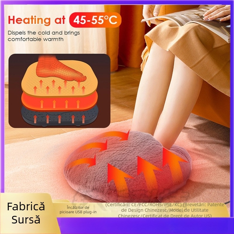 Încălzitor de picioare USB – pluș, pentru dormitor și casă, 5V, 10W, model MZ24-1