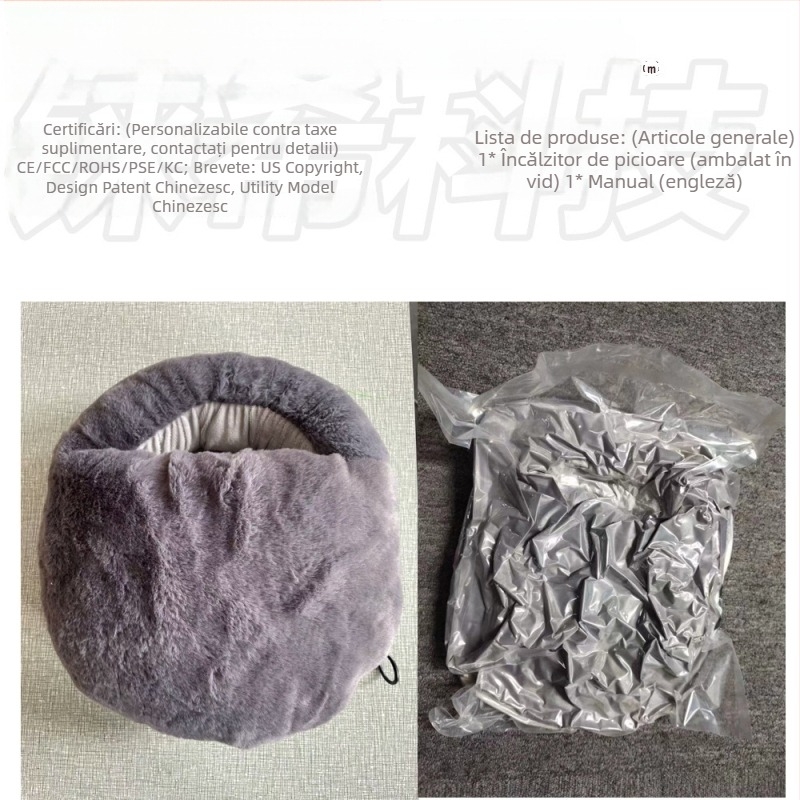 Încălzitor de picioare USB – pluș, pentru dormitor și casă, 5V, 10W, model MZ24-1