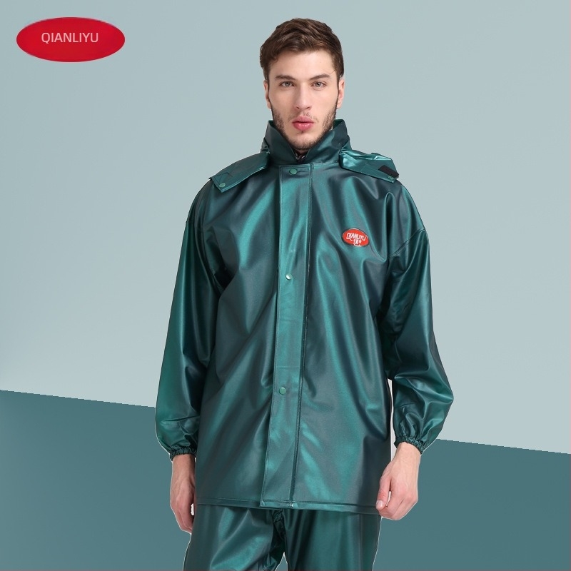 Set impermeabil pentru motocicletă: geacă și pantaloni, design split, PVC 0,36 mm, adeziv PVC, pentru adulți, imprimare logo