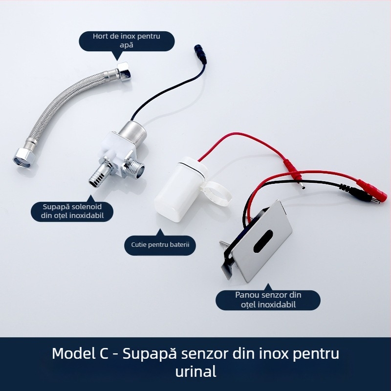 Zaokang supapă senzor urinare cu IR integrat, spălare complet automată, alimentare DC, material alamă/ oțel inoxidabil, timp de spălare 1-5 s