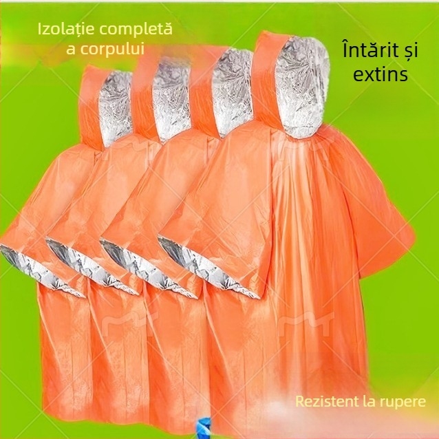 Poncho de drumeție în stil desen animat, din țesătură PE cu folie de aluminiu, grosime normală, pentru adult, pentru o singură persoană, strat etan PE adeziv