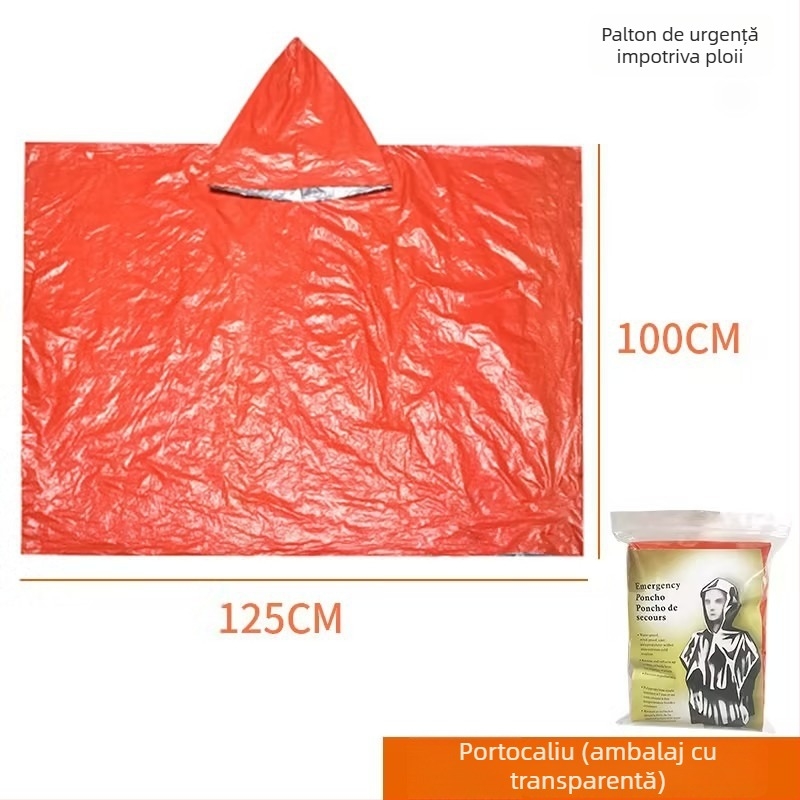 Poncho de drumeție în stil desen animat, din țesătură PE cu folie de aluminiu, grosime normală, pentru adult, pentru o singură persoană, strat etan PE adeziv