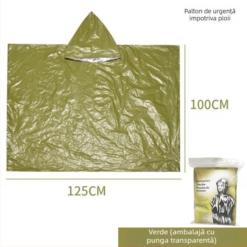 Poncho de drumeție în stil desen animat, din țesătură PE cu folie de aluminiu, grosime normală, pentru adult, pentru o singură persoană, strat etan PE adeziv