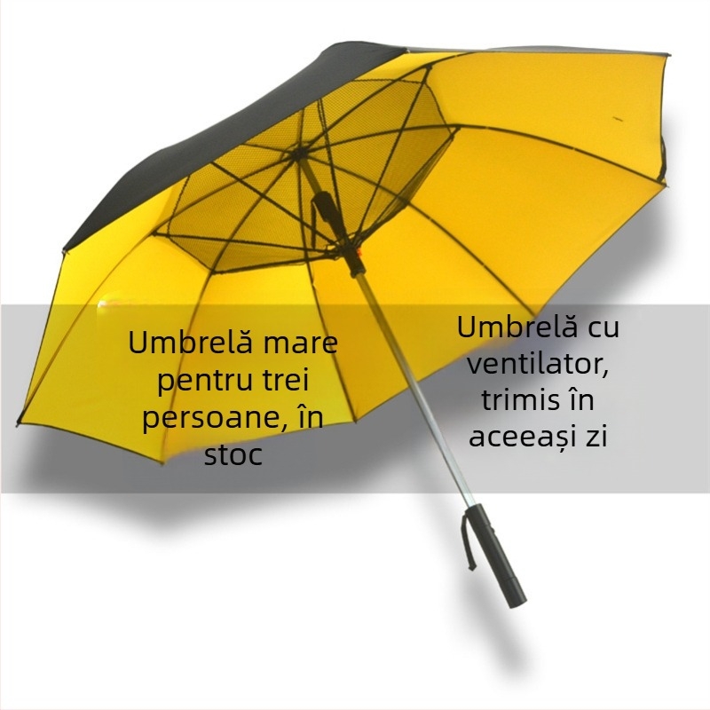 Umbrelă de ploaie și soare cu mâner lung — cadru cu 8 arce, deschidere automată, tijă din aliaj, mâner din plastic