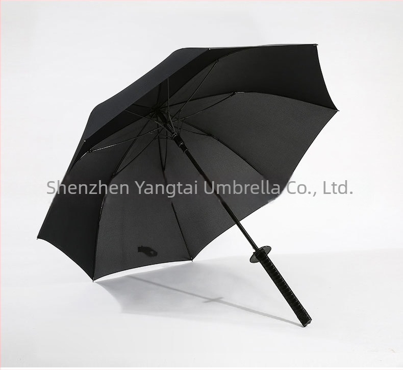 Umbrelă cu mâner lung, cadru din fibră cu 8 arce, deschidere automată, pânză din poliester 190T, mâner din plastic