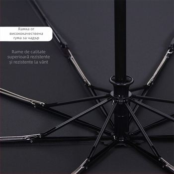 Umbrelă cu deschidere automată, design cu trei secțiuni, model cu animale și flori de cireș, personalizare logo