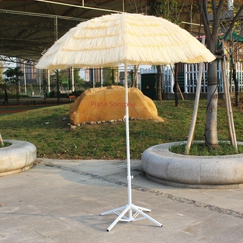 Umbrelă de soare cu pânză poliester, 8 brațe din oțel, UPF > 50, deschidere/închidere manuală