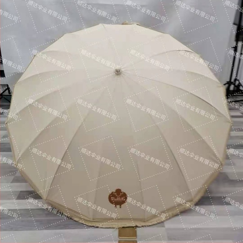 Parasol exterior cu 16 brațe din poliester 160G, cadru din fier, deschidere manuală, posibilitate imprimare logo