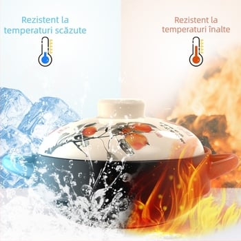 Vas ceramic de lut pentru orez, tocană și supă; compatibil cu flacără deschisă; rezistent la căldură, utilizare casnică