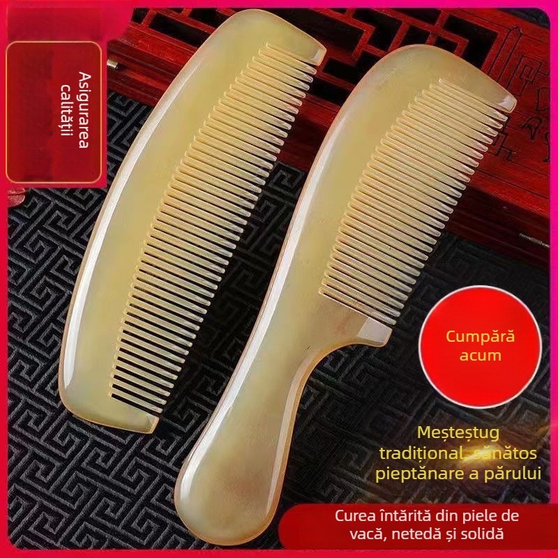 Pieptene de păr în formă de semilună, extra mare, din plastic rezistent la căldură, anti-static, cu dinți continui