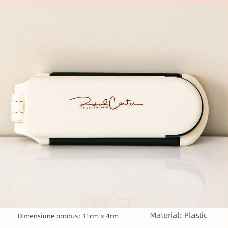 Pieptene mini pliat cu pernă de aer și oglindă integrată – portabil, design compact