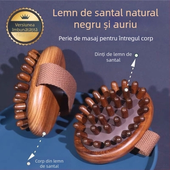 Pieptene manual din lemn de camfor pentru meridiane — dispozitiv pentru slăbirea burții după naștere, pentru întregul corp