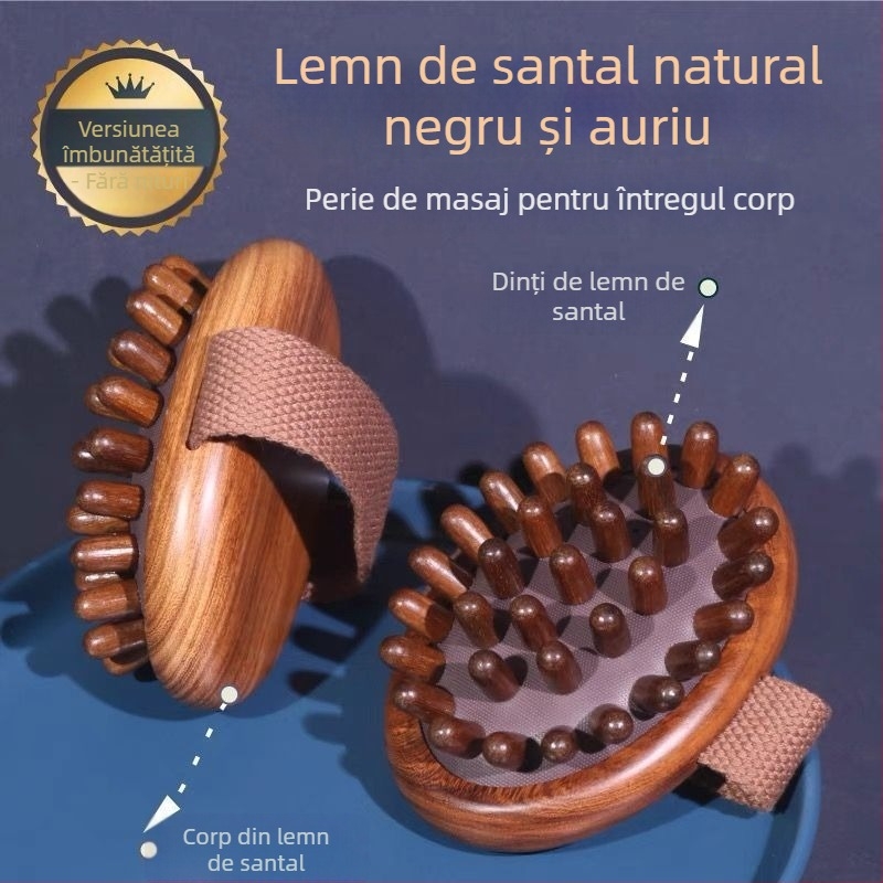 Pieptene manual din lemn de camfor pentru meridiane — dispozitiv pentru slăbirea burții după naștere, pentru întregul corp