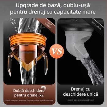 Nucleu de drenaj pentru podea, cu deschidere dublă – ABS, anti-insecte, deodorant, etanșare anti-supraîncărcare