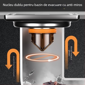 Nucleu de drenaj pentru podea, cu deschidere dublă – ABS, anti-insecte, deodorant, etanșare anti-supraîncărcare