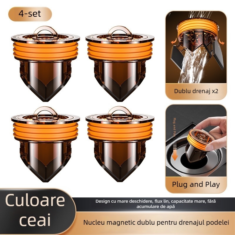 Nucleu de drenaj pentru podea, cu deschidere dublă – ABS, anti-insecte, deodorant, etanșare anti-supraîncărcare
