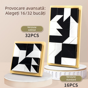 Joc de puzzle cu blocuri de construcție ascunse din plastic, pentru dezvoltarea gândirii spațiale și a imaginației copiilor, joc de masă interactiv pentru părinți și copii, destinat copiilor de 4-6 ani