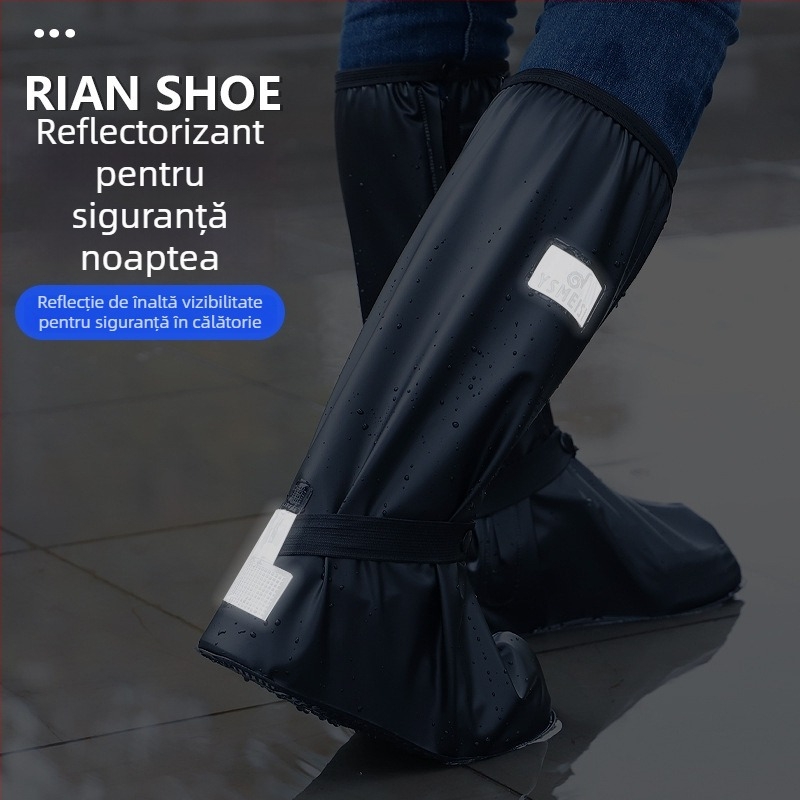 Huse de ploaie pentru încălțăminte, înalte, din PVC impermeabil, antiderapante, marca Yushan Meisi