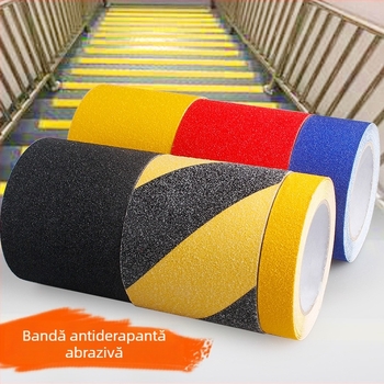 Bandă antiderapantă pentru scări, suprafață sablată, bază PVC, vâscozitate mare, rezistentă la apă, o singură față