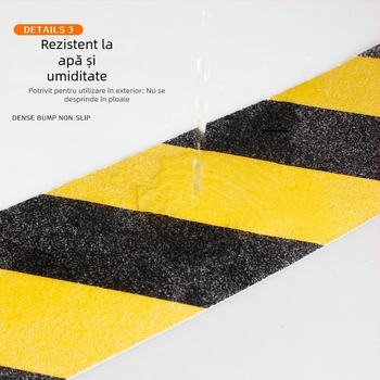 Bandă antiderapantă pentru scări, suprafață sablată, bază PVC, vâscozitate mare, rezistentă la apă, o singură față