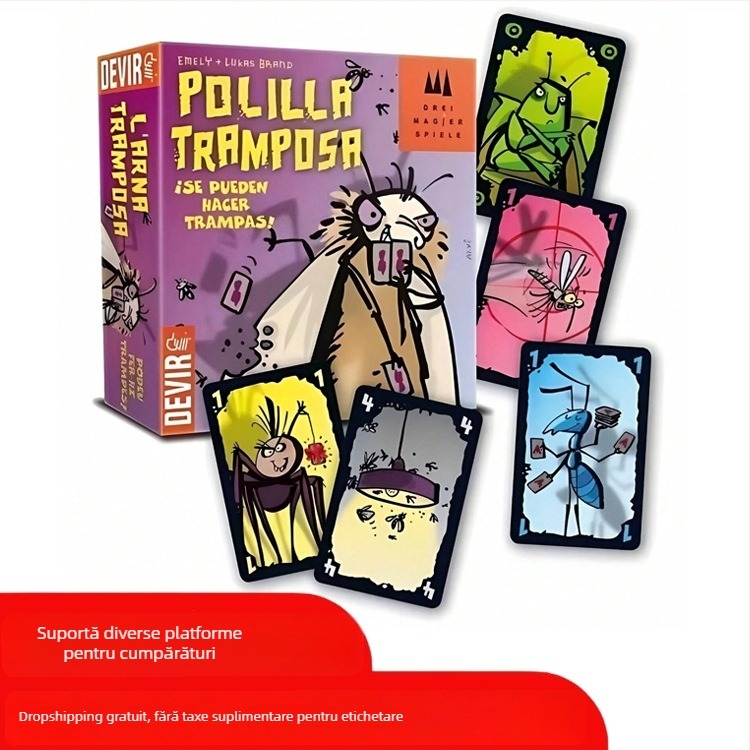 Joc de societate cu cărți – divertisment, dezvoltare intelectuală, interacțiune, cultivarea intereselor, raționament logic (Material: hârtie; Ambalaj: cutie color; Categorie: joc cu cărți; Vârstă: peste 14 ani)