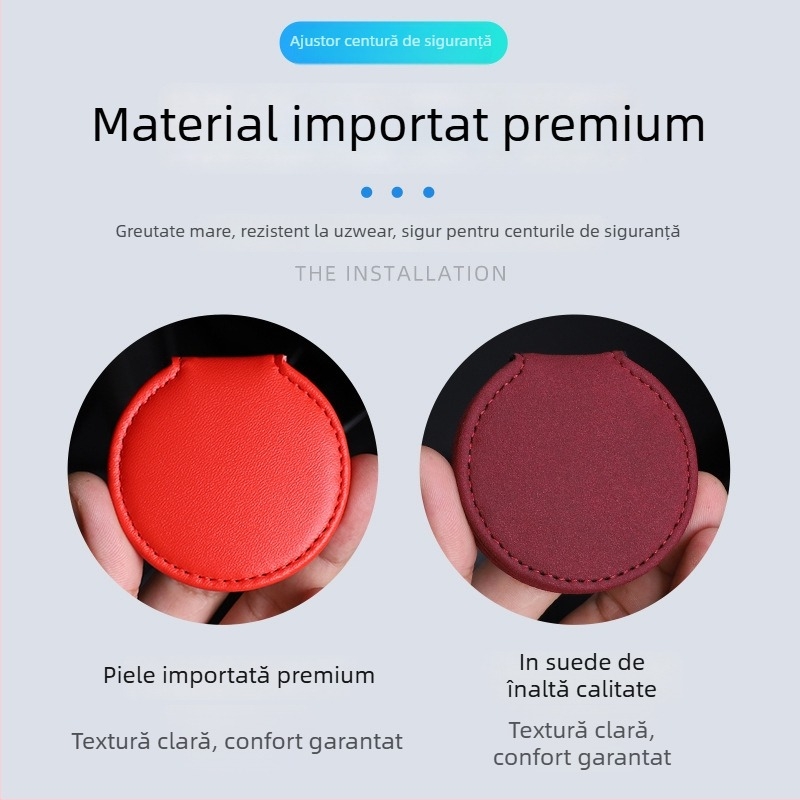 Regulator de centură auto – piele, poziționare elastică pentru gravide, cataramă antialunecare
