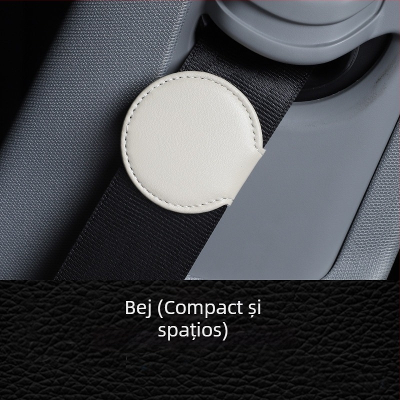 Regulator de centură auto – piele, poziționare elastică pentru gravide, cataramă antialunecare