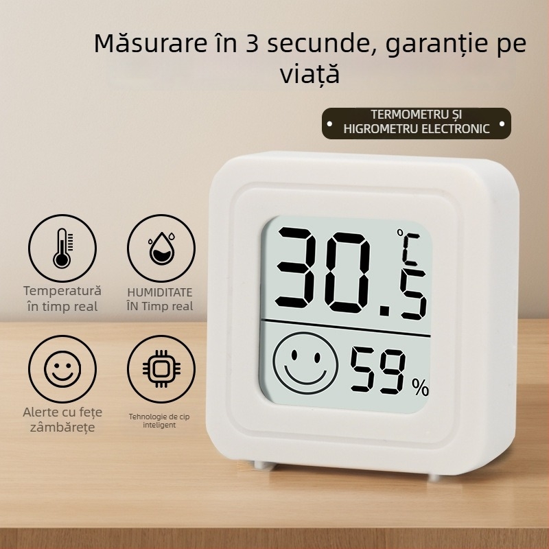 YQ termometru-higrometru interior compact, montaj pe perete, model B5197-2506xf, rezoluție temperatură 1°, tip: alte termometre