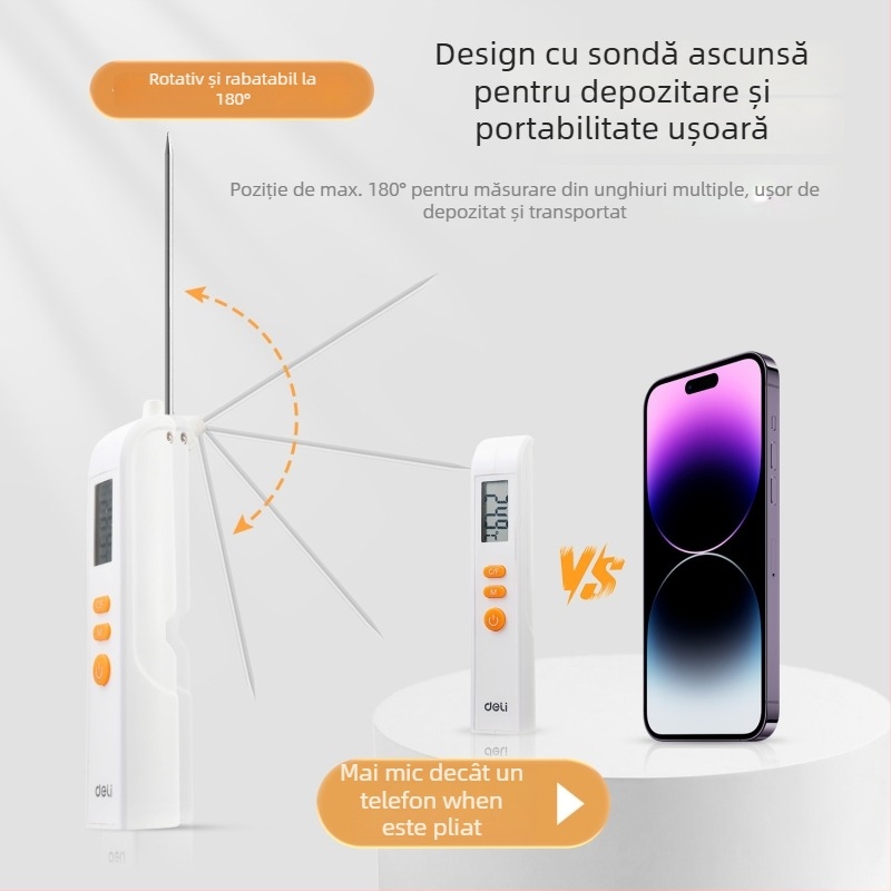 Termometru de bucătărie cu sondă de contact ascunsă, afișaj digital, oțel inoxidabil 304, model DL333310
