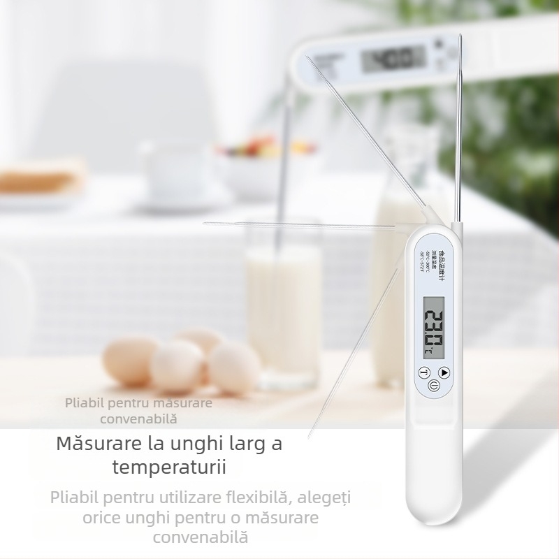 Termometru de bucătărie cu sondă rabatabilă, precizie înaltă pentru temperatura uleiului, termometru pentru apa de baie a bebelușului, temperatura laptelui bebelușului, termometru pentru coacere în bucătărie