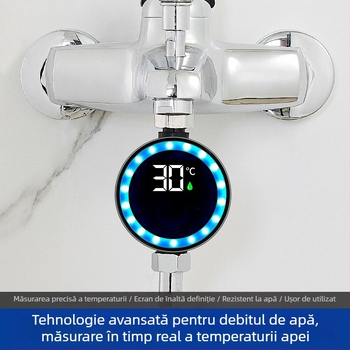 Termometru de duș cu afișaj digital LED inteligent, intervalul 0–100°C, pentru uz casnic