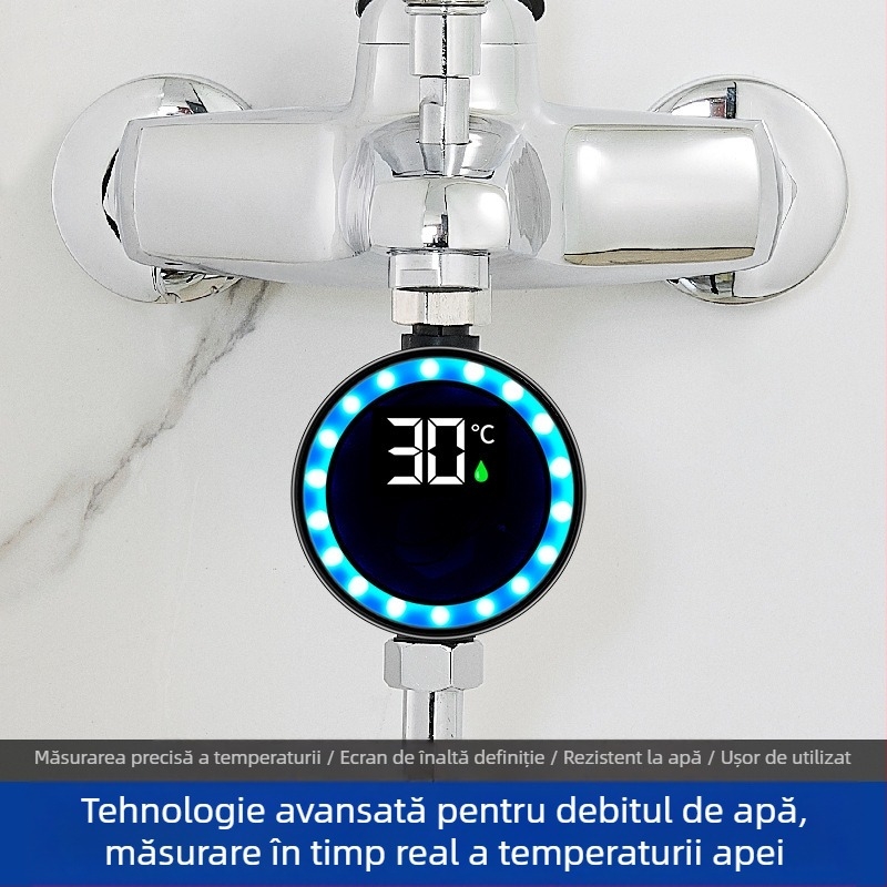 Termometru de duș cu afișaj digital LED inteligent, intervalul 0–100°C, pentru uz casnic