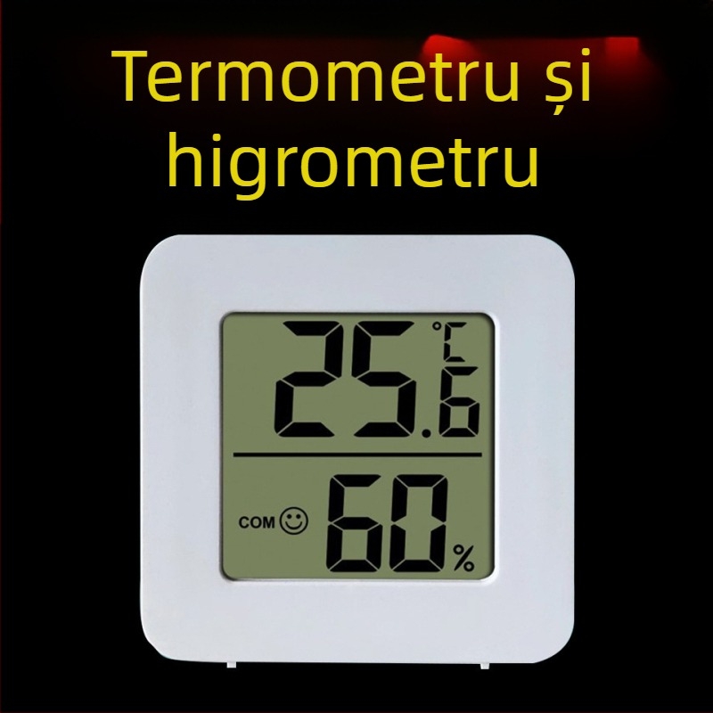 Termometru digital și higrometru ultracompact pentru camera bebelușului, camera pentru reptile, camera pentru trabucuri, garaj și cămară de vin