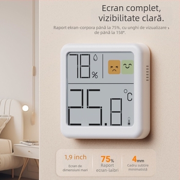 Deli termometru digital de interior montat pe perete pentru camera copilului, precizie ridicată, rezoluție temperatură 1°C