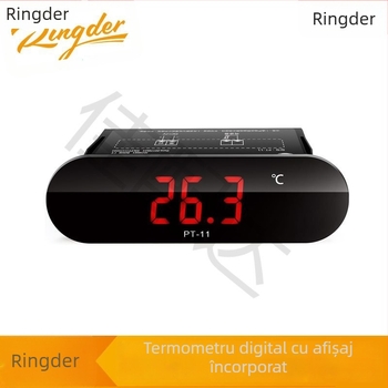 PT-11 termometru digital încorporat, precizie înaltă, fără iluminare de fundal, pentru congelator, 220V/110V/12V