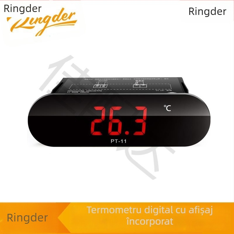 PT-11 termometru digital încorporat, precizie înaltă, fără iluminare de fundal, pentru congelator, 220V/110V/12V