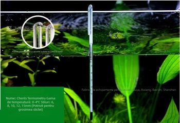 Termometru de apă din sticlă pentru acvariu, cu cârlig de montaj – precizie înaltă a măsurării temperaturii apei