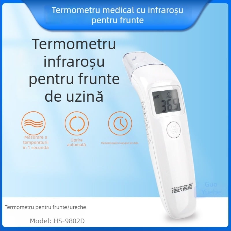 Termometru cu infraroșu pentru frunte HS-9802D, manual, pentru copii și sugari, rapid și precis