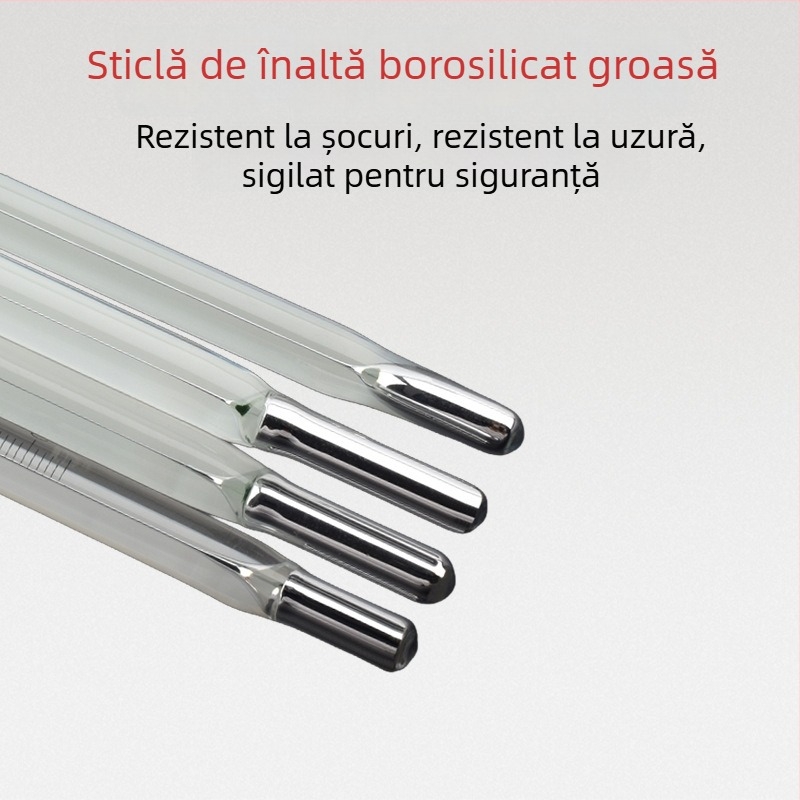 Termometru din sticlă cu tijă, pentru măsurarea temperaturii, fără marcă
