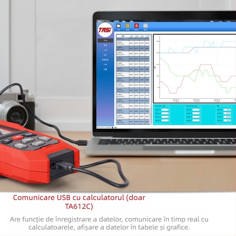 Teanz TA612C termometru de contact cu patru canale, senzor de thermocuplă pentru suprafața matriței (K, J)