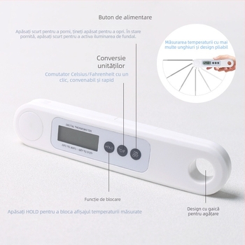 Termometru alimentar, pliabil, înaltă precizie, rezoluție 1, pachet 200, marcă Nothing