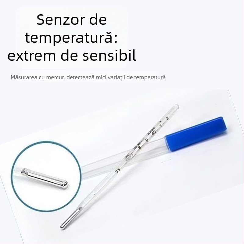 Termometru medical pentru uz oral și subraț, digital, tip sticlă cu mercur, pentru adulți și copii