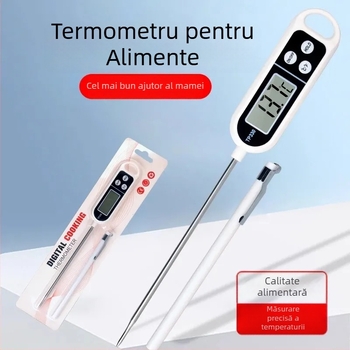 Termometru alimentar cu sondă tip pix digitală pentru apă, ulei și lapte; Futai, rezoluție 1°, origine Zhejiang, 200 bucăți pe cutie, personalizare disponibilă
