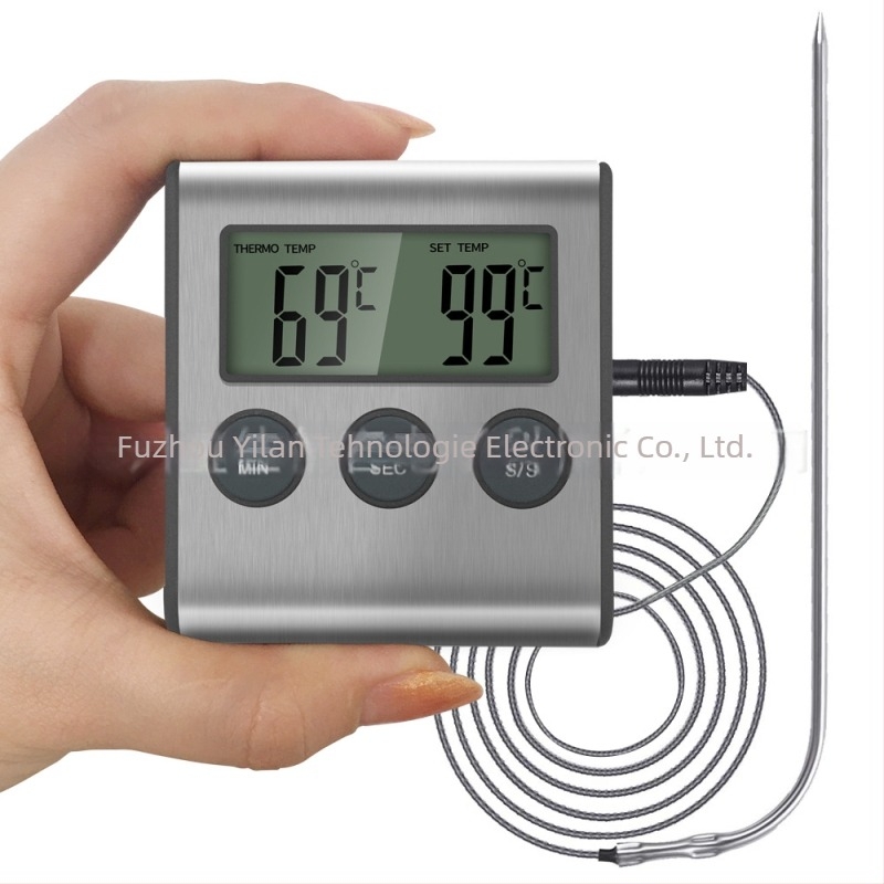 TP700 Termometru electronic cu sondă pentru apă și gătit, cu alarmă și temporizator – 1°C rezoluție